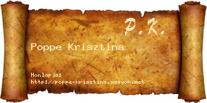 Poppe Krisztina névjegykártya